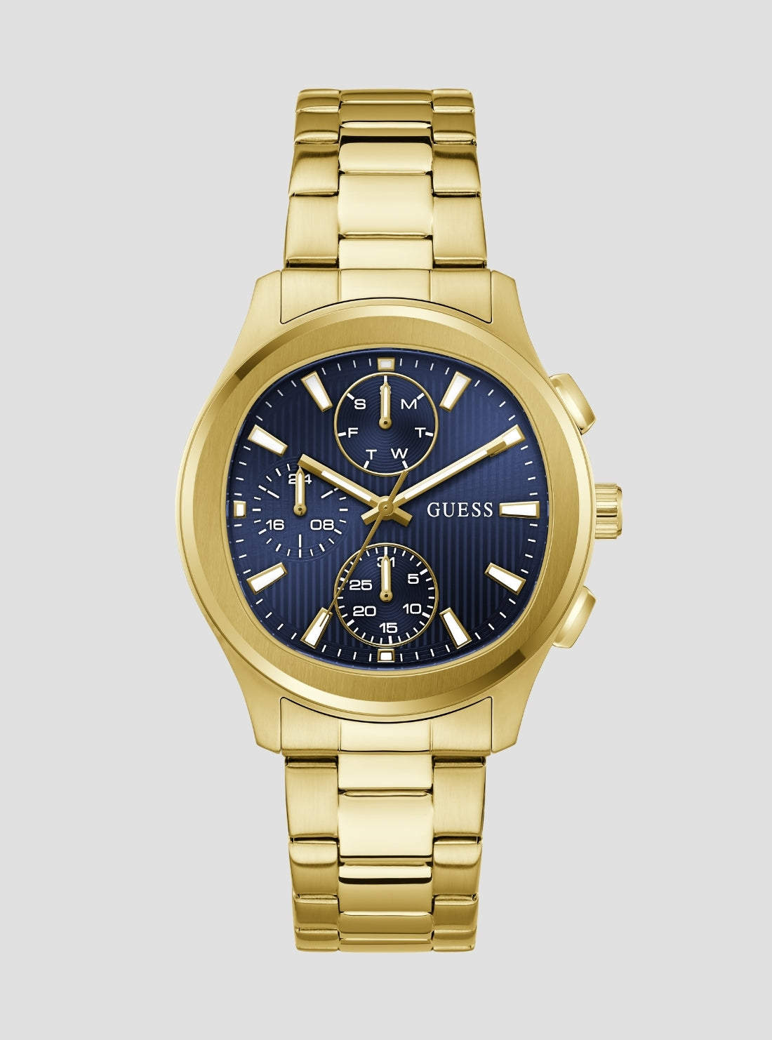 GUESS Accessories Gold Palmer Blue Dial Watch GW1048G2 Front View