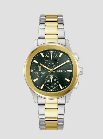 GUESS Accessories Two-Tone Palmer Green Dial Watch GW1048G4 Front View