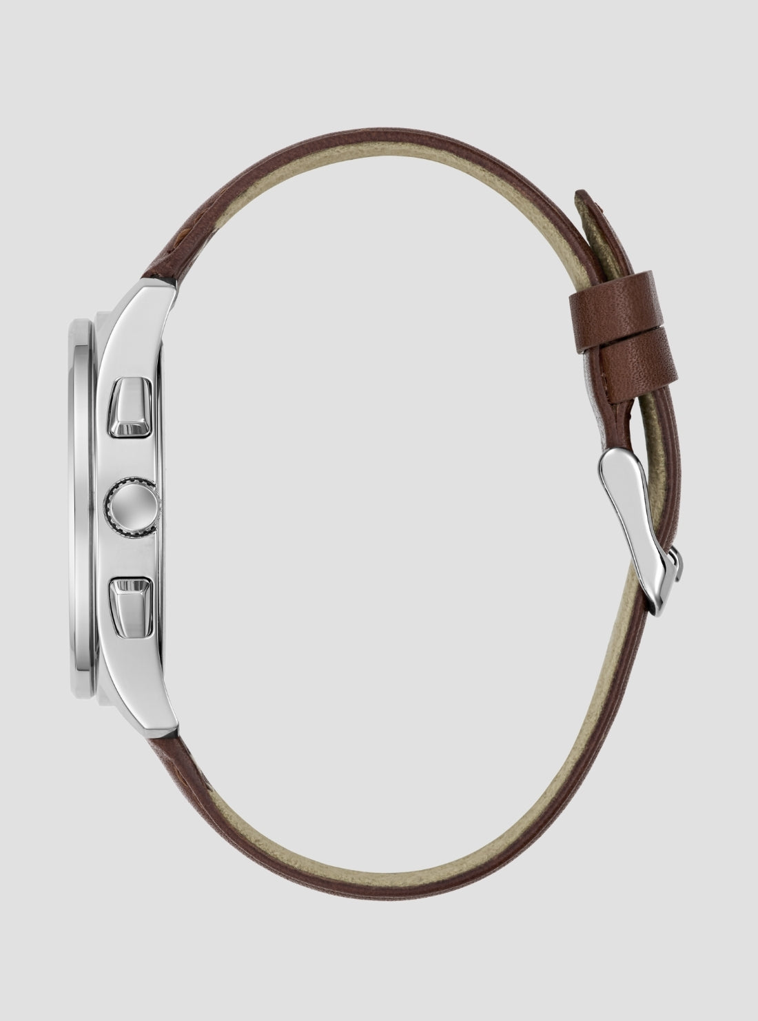 GUESS Accessories Brown Silver Palmer Watch GW1049G1 Side View