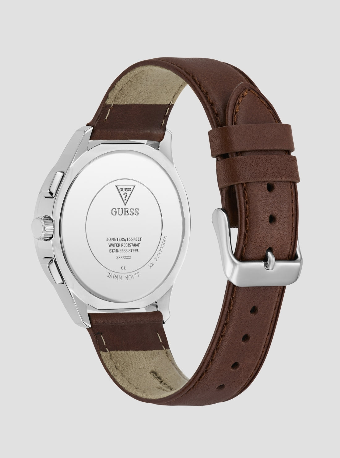 GUESS Accessories Brown Silver Palmer Watch GW1049G1 Back View