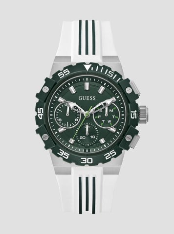 GUESS Accessories White Green Dial Fore Watch GW1059G1 Front View