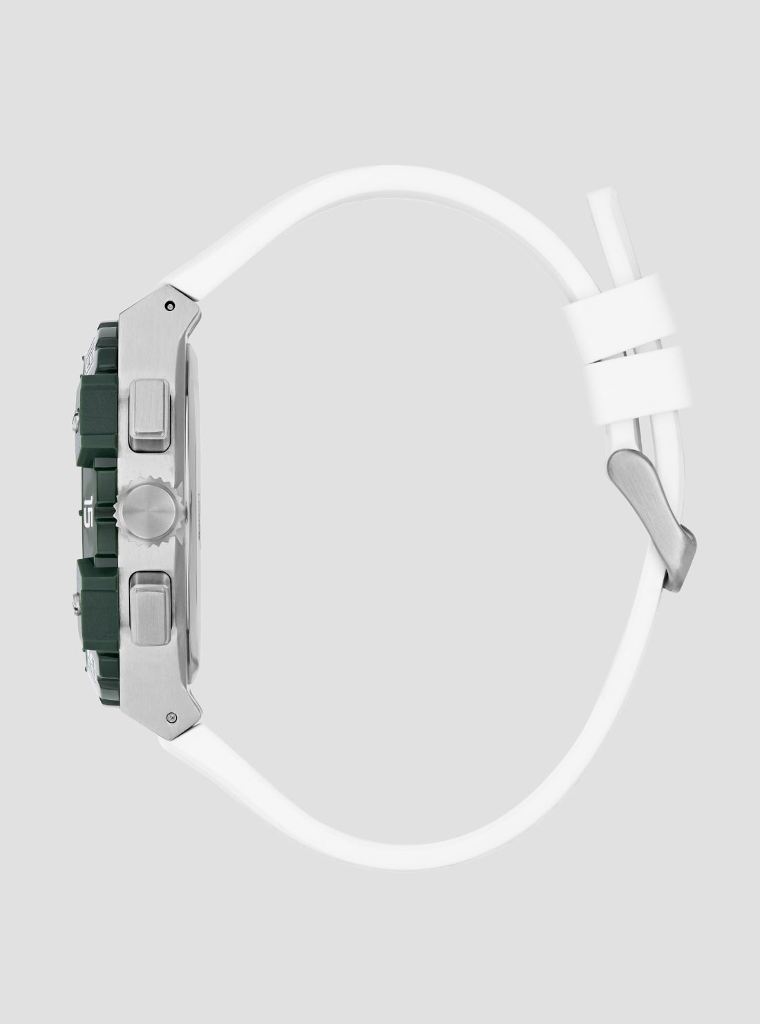 GUESS Accessories White Green Dial Fore Watch GW1059G1 Side VIew