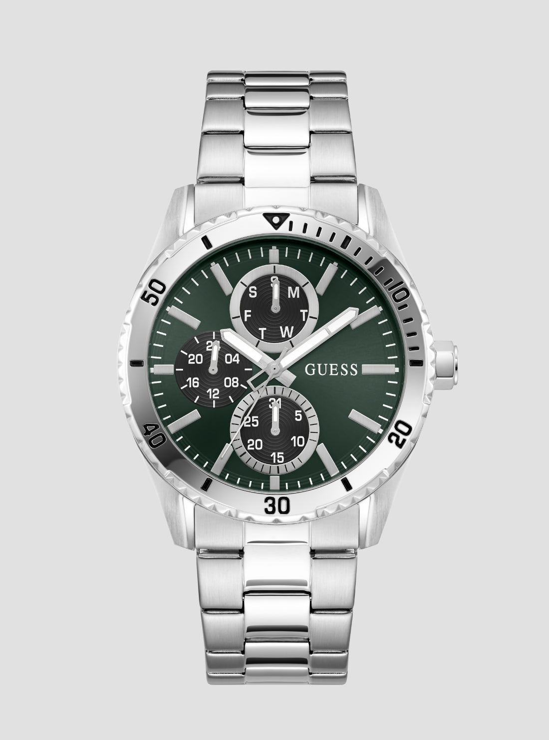 Guess GW1061G1 Silver Velocity Green Dial Watch CASIO Guess GW1061G1 Silver Velocity Green Dial Watch CASIO