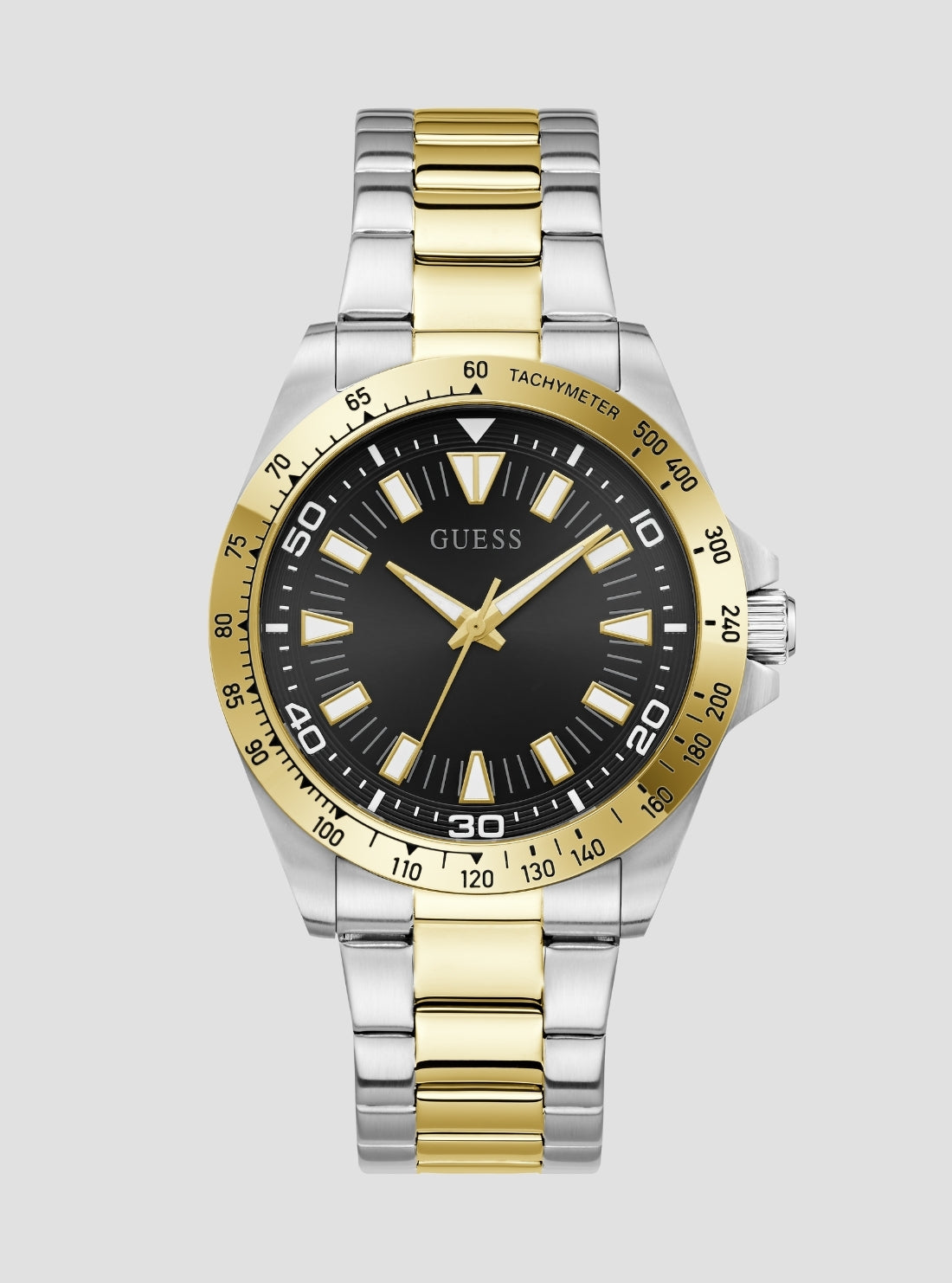 Guiano Black Gold サイン Silver Gold Neo Black Dial Watch | GUESS