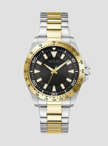 GUESS Accessories Silver Gold Neo Black Dial Watch GW1064G4 Front View