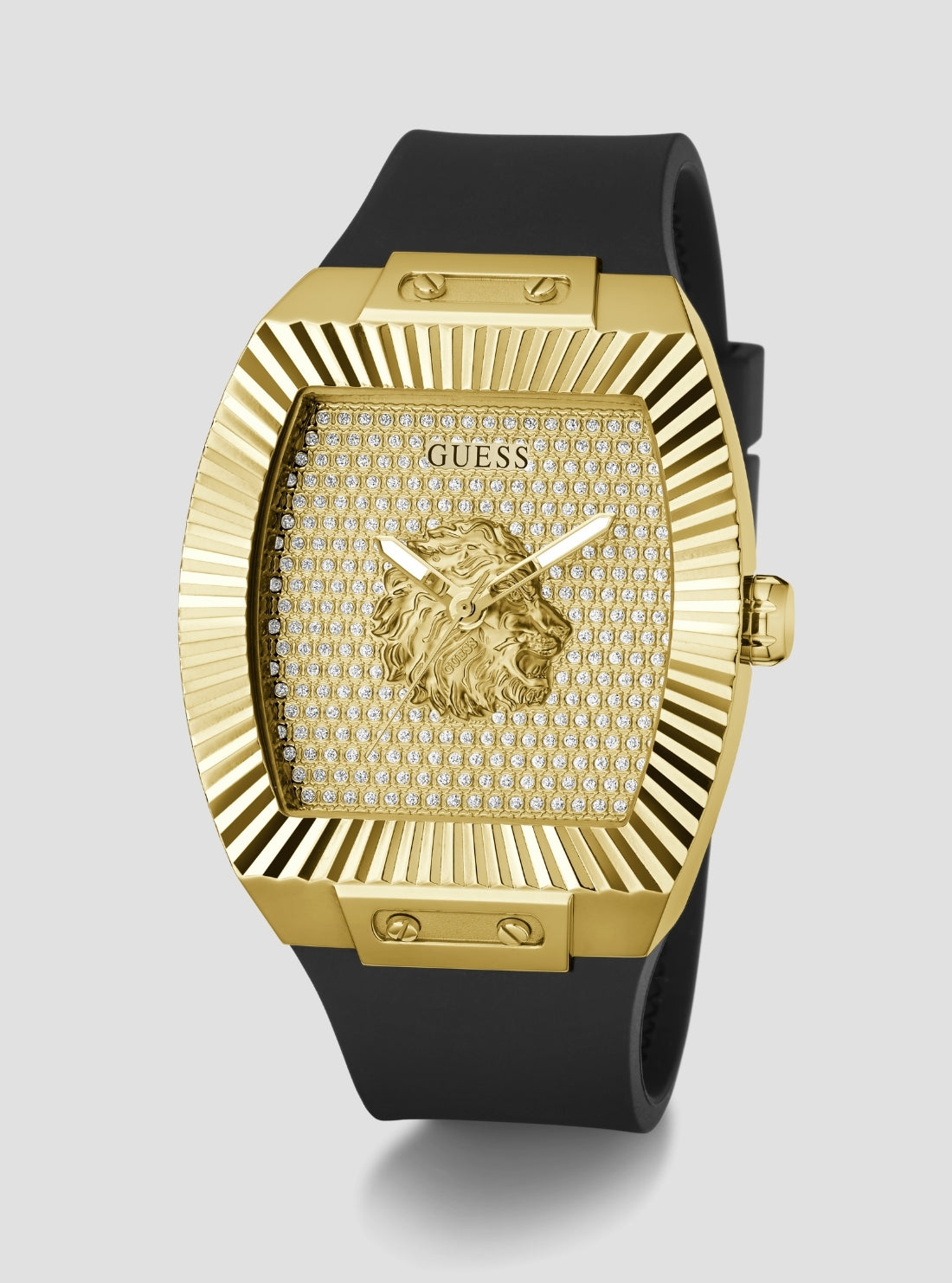 GUESS Accessories Black Gold Phoenix Watch GW1066G2 Front Side View