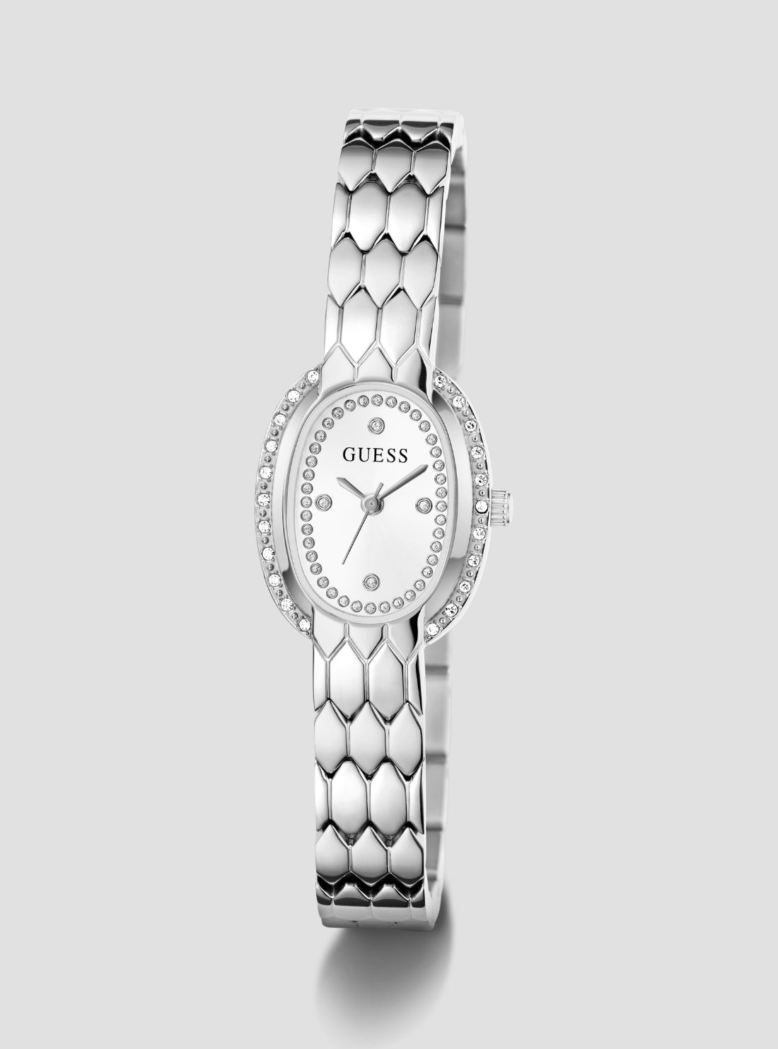 GUESS Accessories Silver Viola Crystal Watch GW1092L1 Front Side View