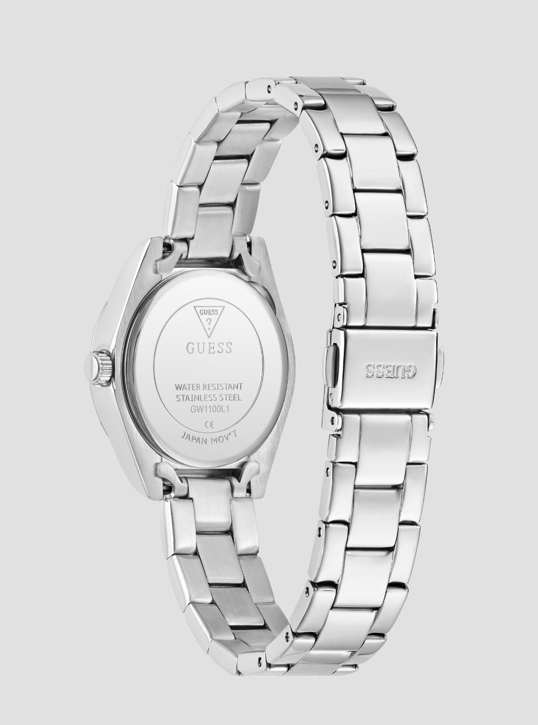 GUESS Accessories Silver Mini Luna Crystal Watch GW1100L1  Back View