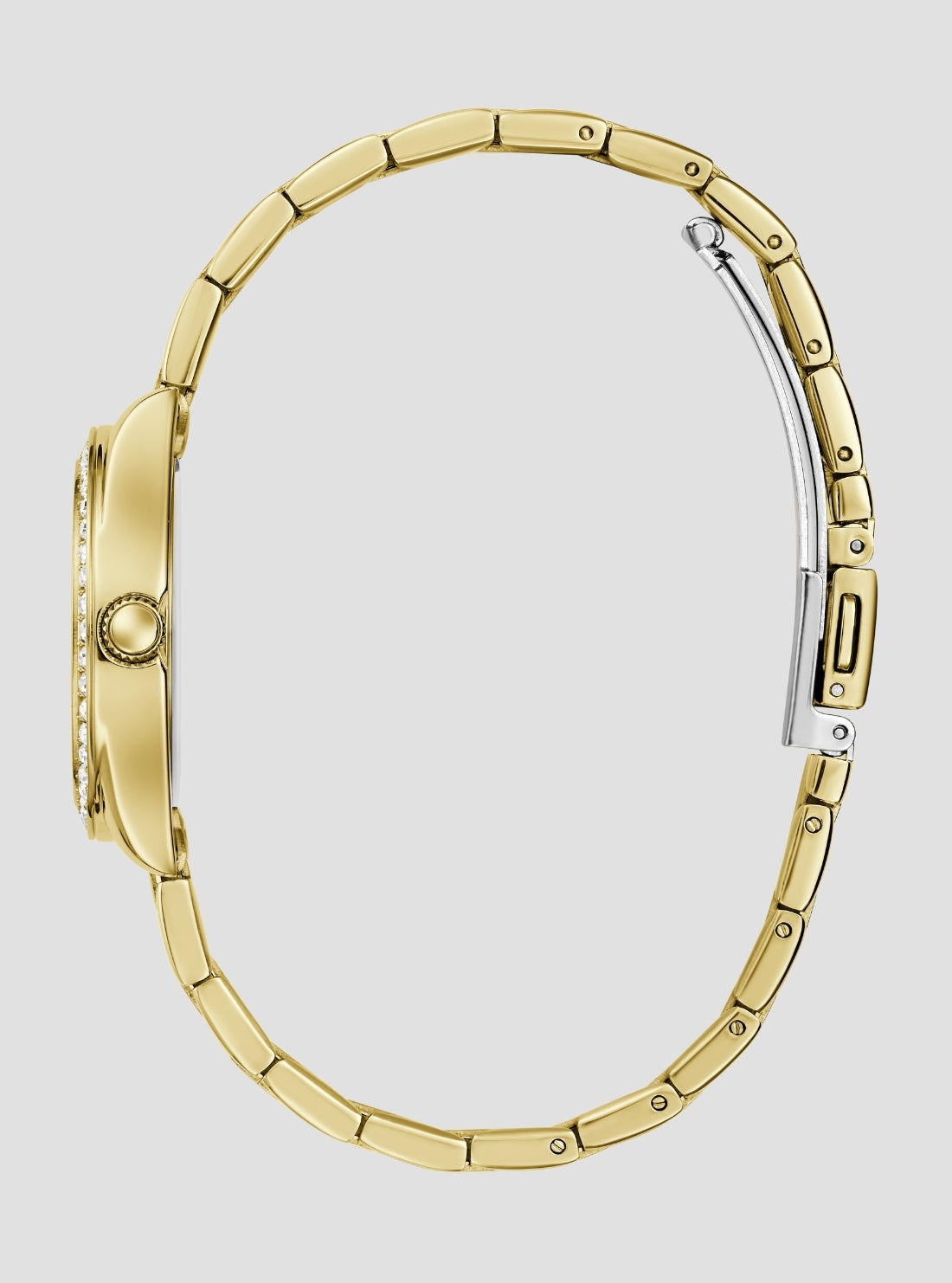 GUESS Accessories Gold Mini Luna Crystal Watch GW1100L2 Side View2
