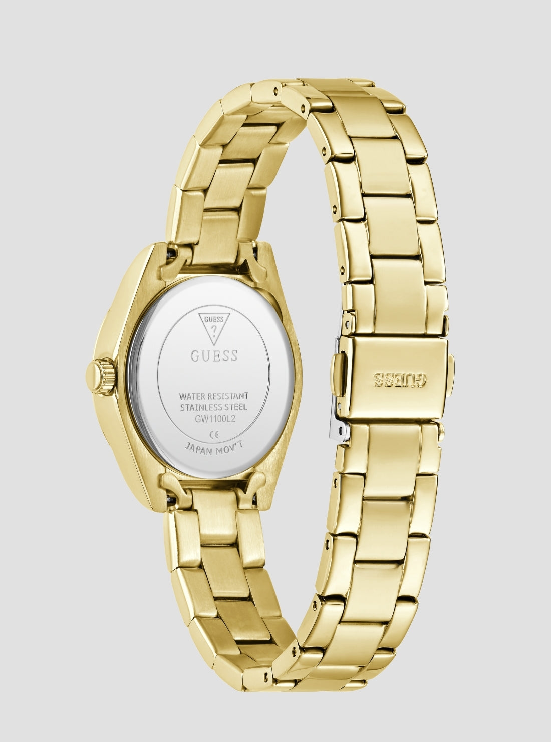 GUESS Accessories Gold Mini Luna Crystal Watch GW1100L2 Back View