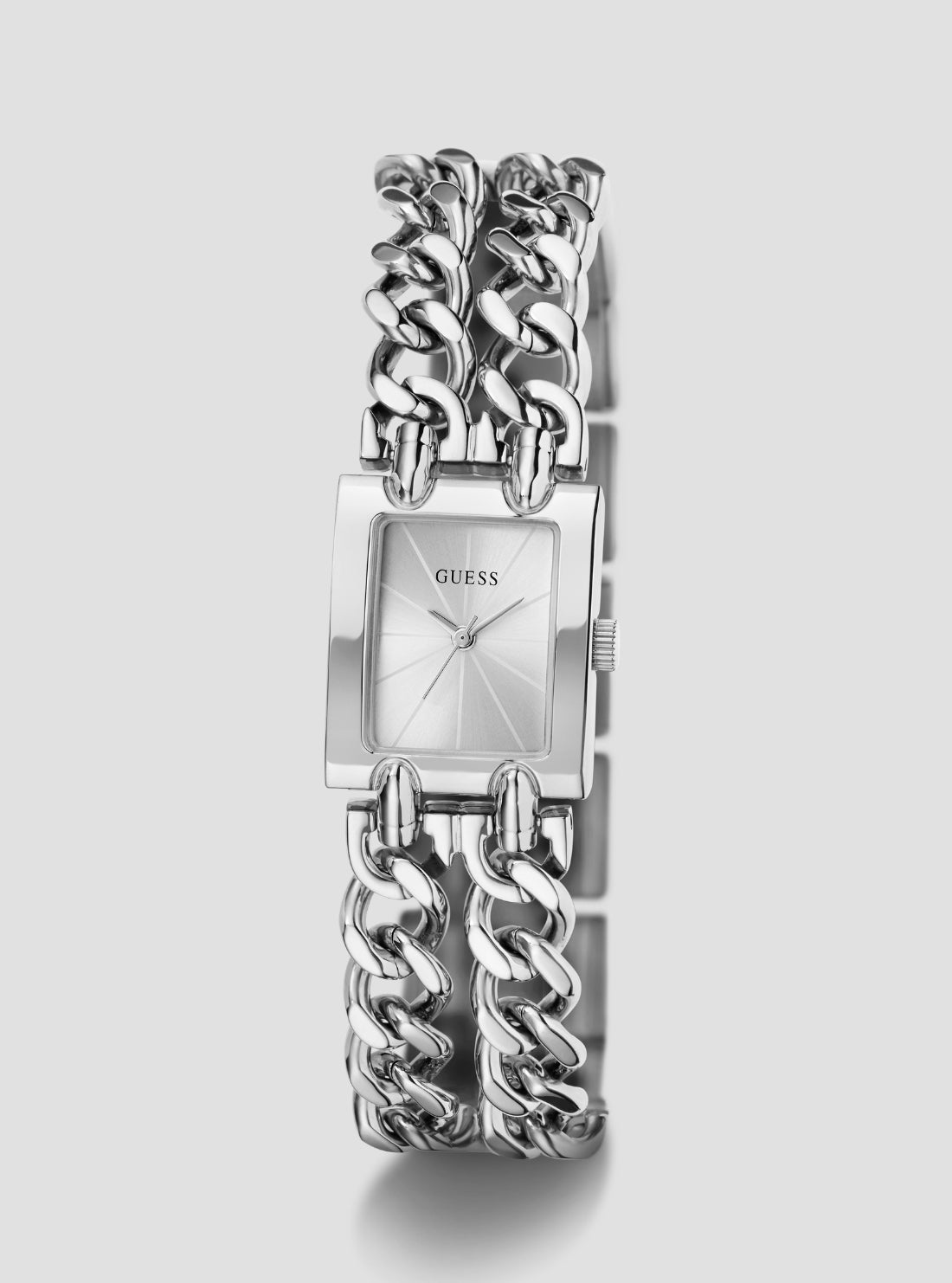 GUESS Accessories Silver Micro Mod Watch GW1112L1 Front Side View