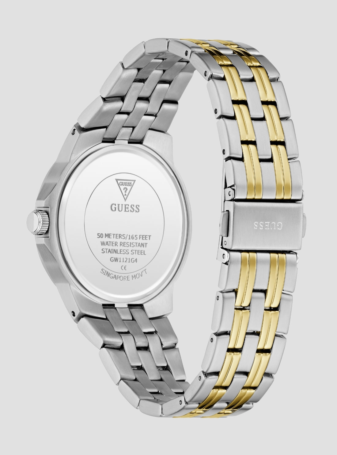 GUESS Accessories Silver Gold Archie Watch GW1121G4 Back View 