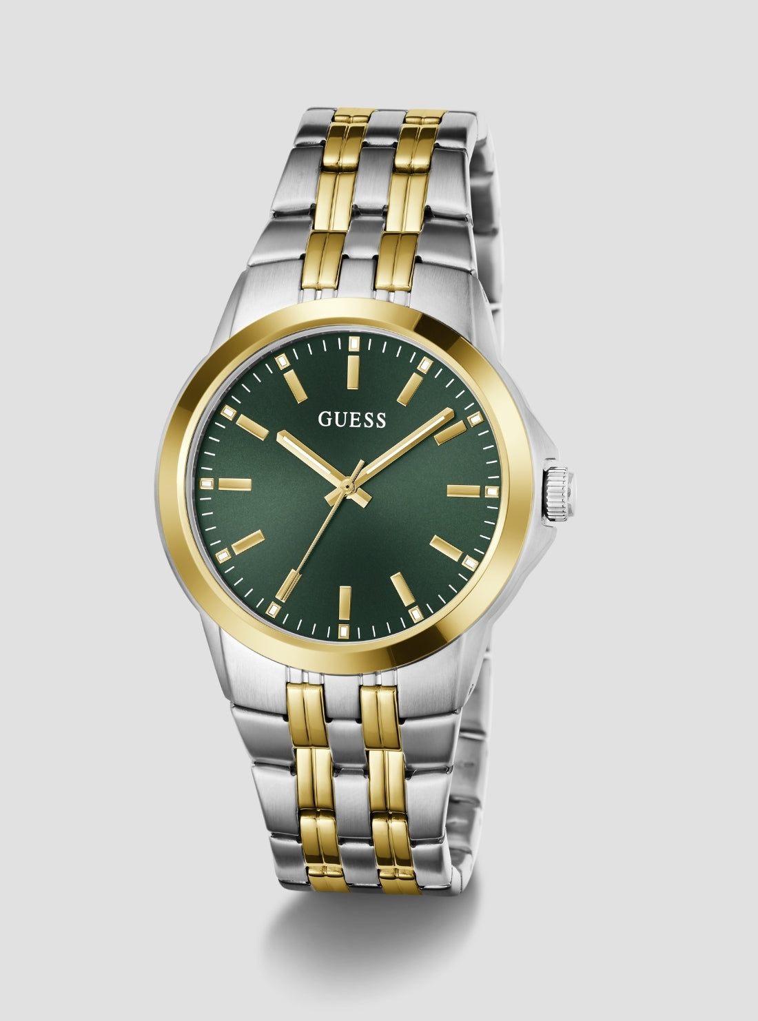 GUESS Accessories Silver Gold Archie Watch GW1121G4 Front Side View
