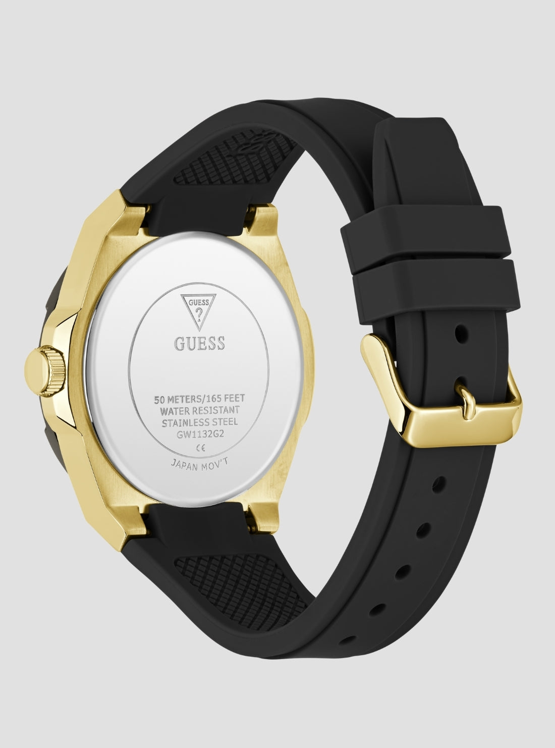 GUESS Accessories Black Gold Carver Multifunction Watch GW1132G2 Back View