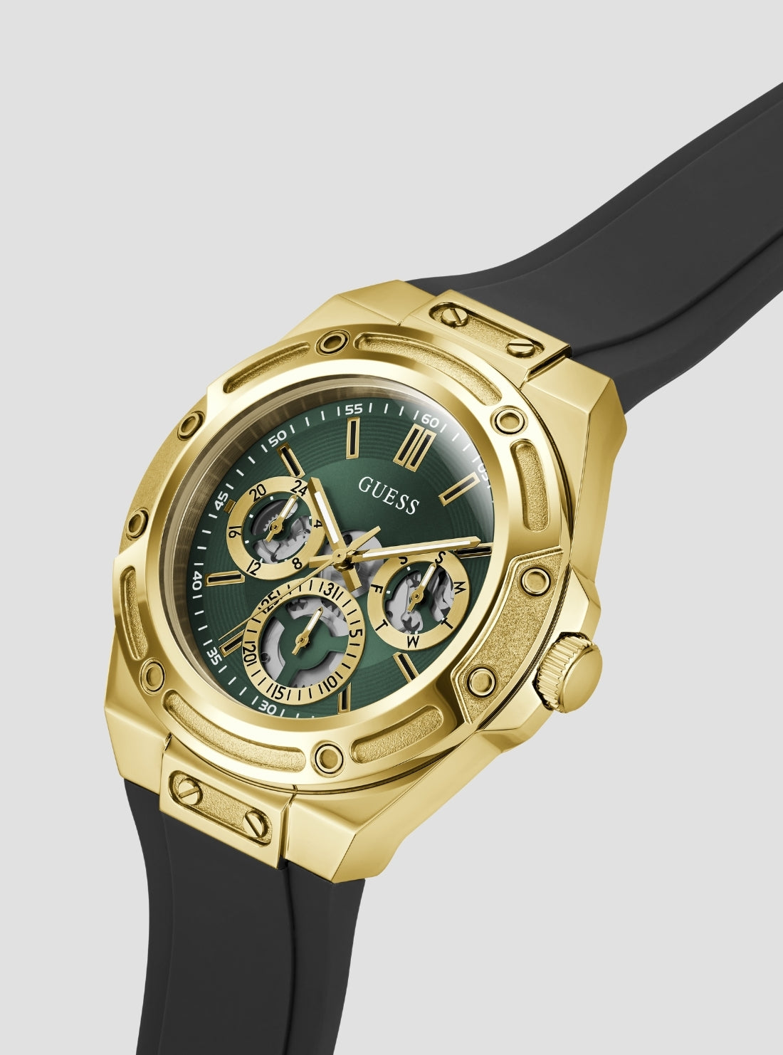 GUESS Accessories Black Gold Carver Watch GW1132G8 Side View