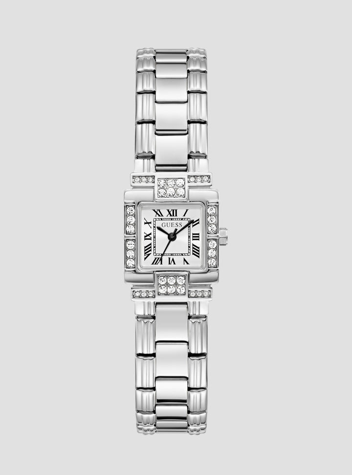 GUESS Accessories Silver Taylor Crystal Watch GW1157L1 Front View
