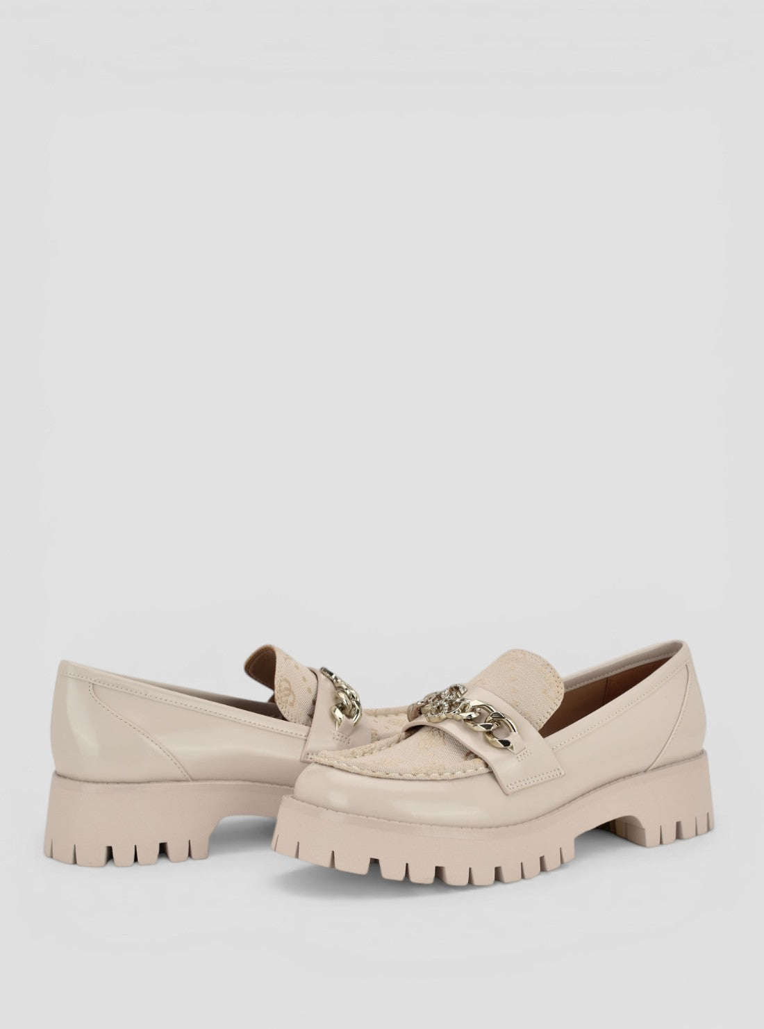 GUESS Footwear Ivory Almer Loafers ALMER Front Back View