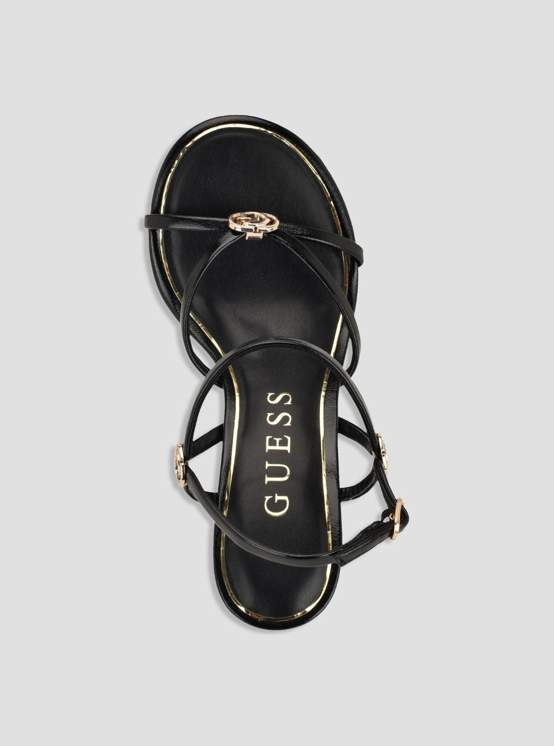 GUESS Footwear Black Devve Wedge Sandals DEVVE Top View