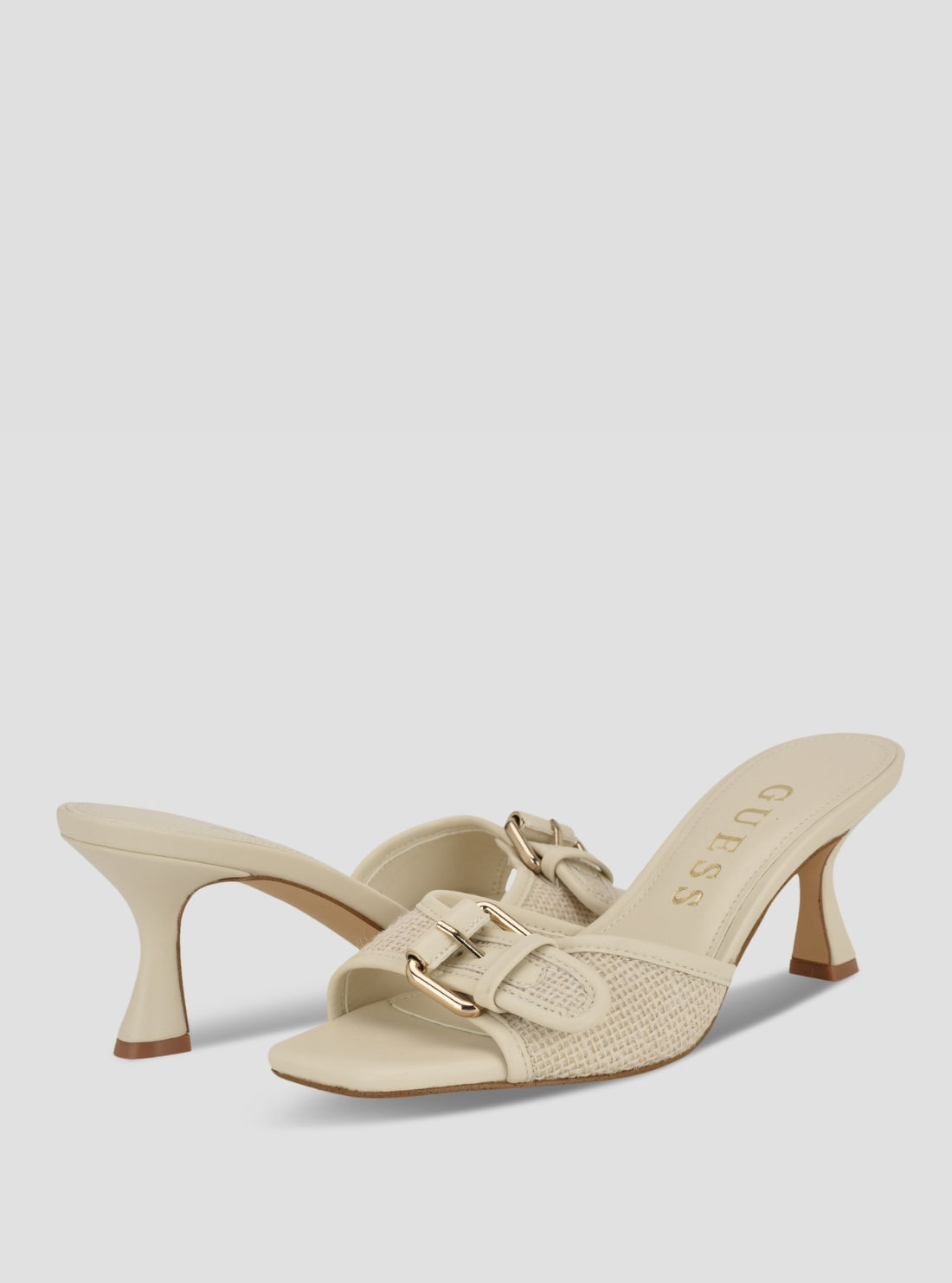 GUESS Footwear Beige Dista Kitten Heels DISTA3 Front Side View