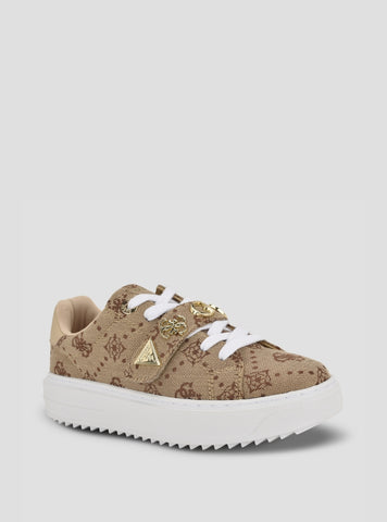 GUESS Footwear Brown Logo Drift Sneakers DRIFT2 Front Side View