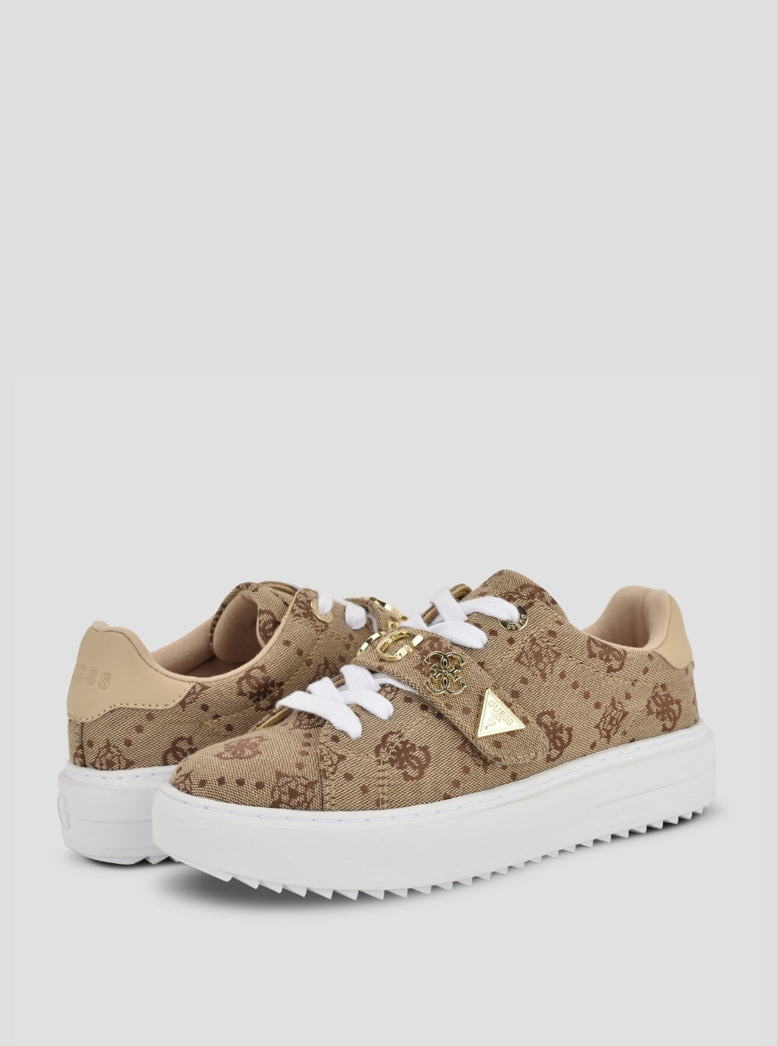 GUESS Footwear Brown Logo Drift Sneakers DRIFT2 Front Side View