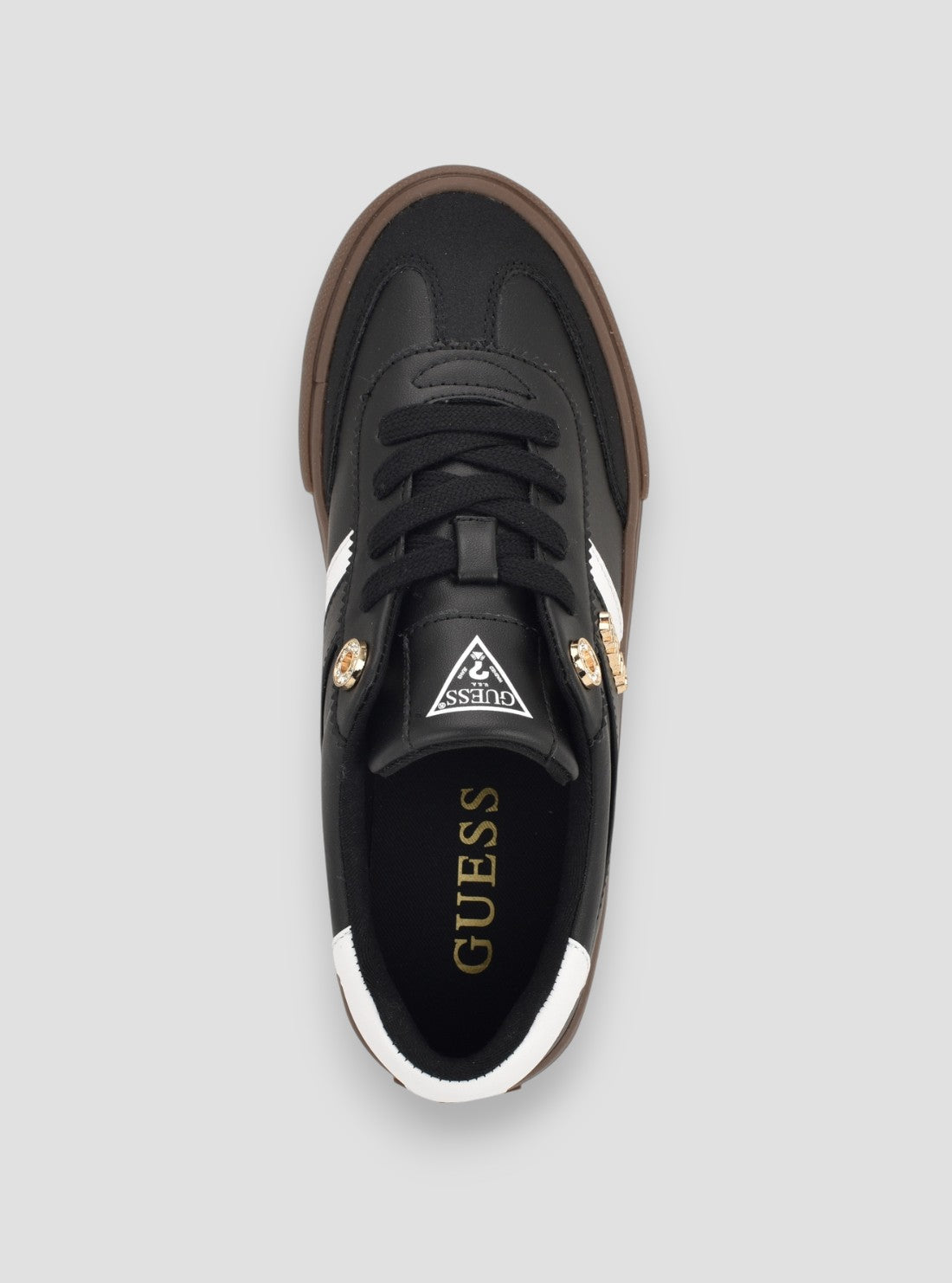 GUESS Womens Black Loui Sneakers LOUI Top View