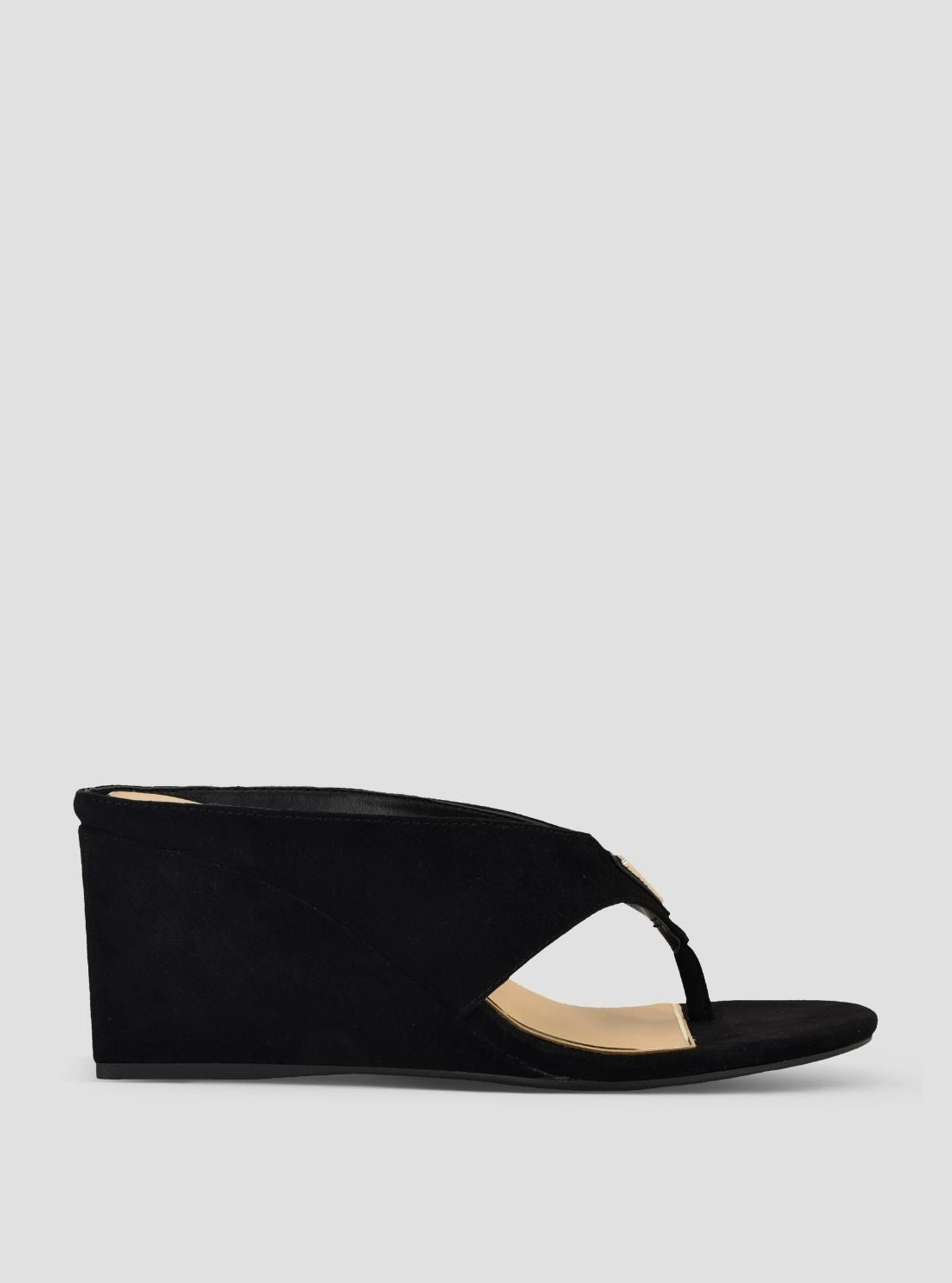 GUESS Footwear Black Marchon Wedge Sandals MARCHON Side View1