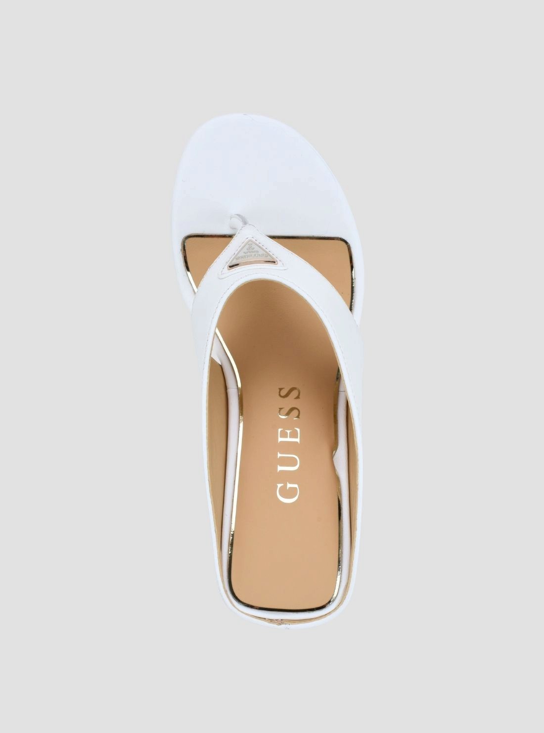 GUESS Womens White Marchon Wedge Sandals MARCHON Top View