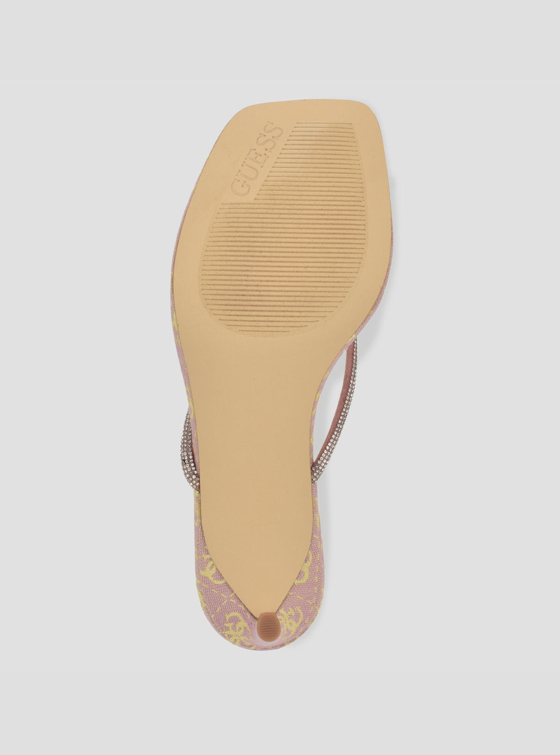 GUESS Footwear Pink Logo Mayan Heeled Sandals MAYAN Bottom View