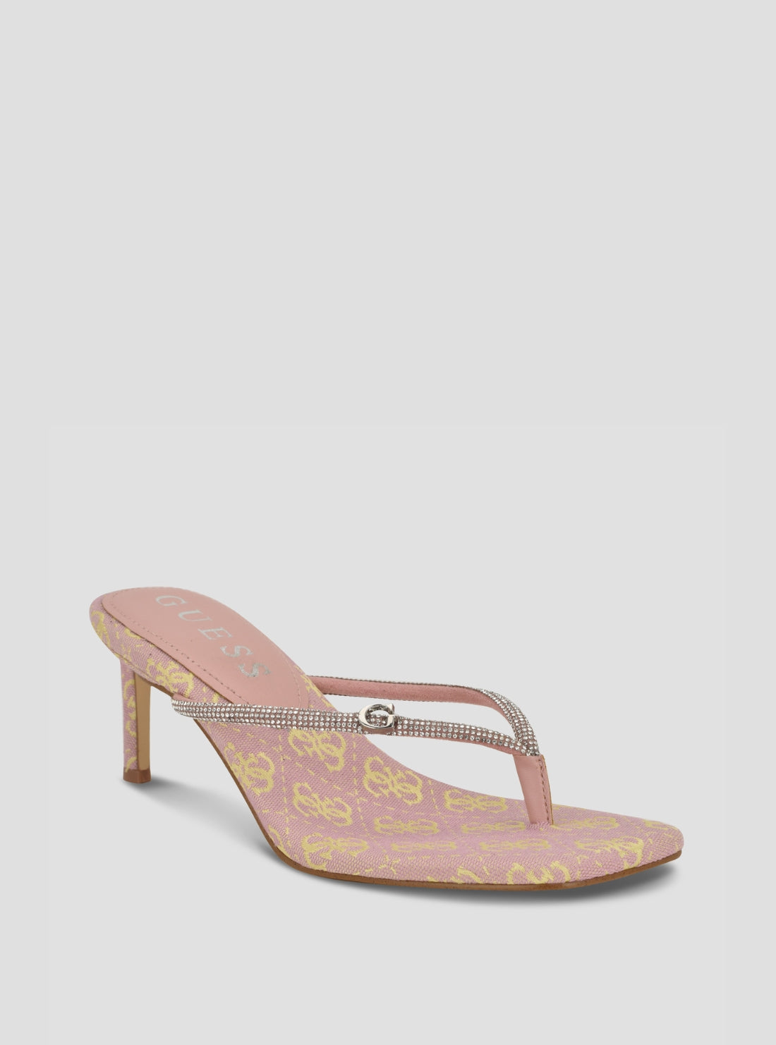 GUESS Footwear Pink Logo Mayan Heeled Sandals MAYAN Front Side View