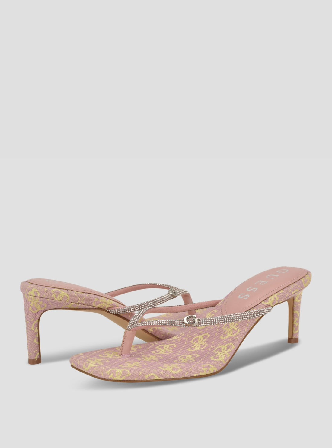 GUESS Footwear Pink Logo Mayan Heeled Sandals MAYAN Back Side View