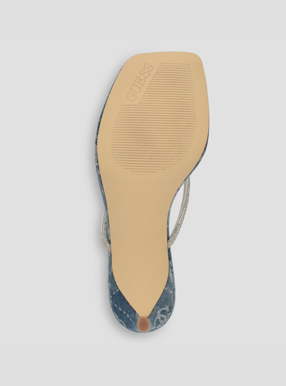 GUESS Footwear Blue Logo Mayan Heeled Sandals MAYAN Bottom View
