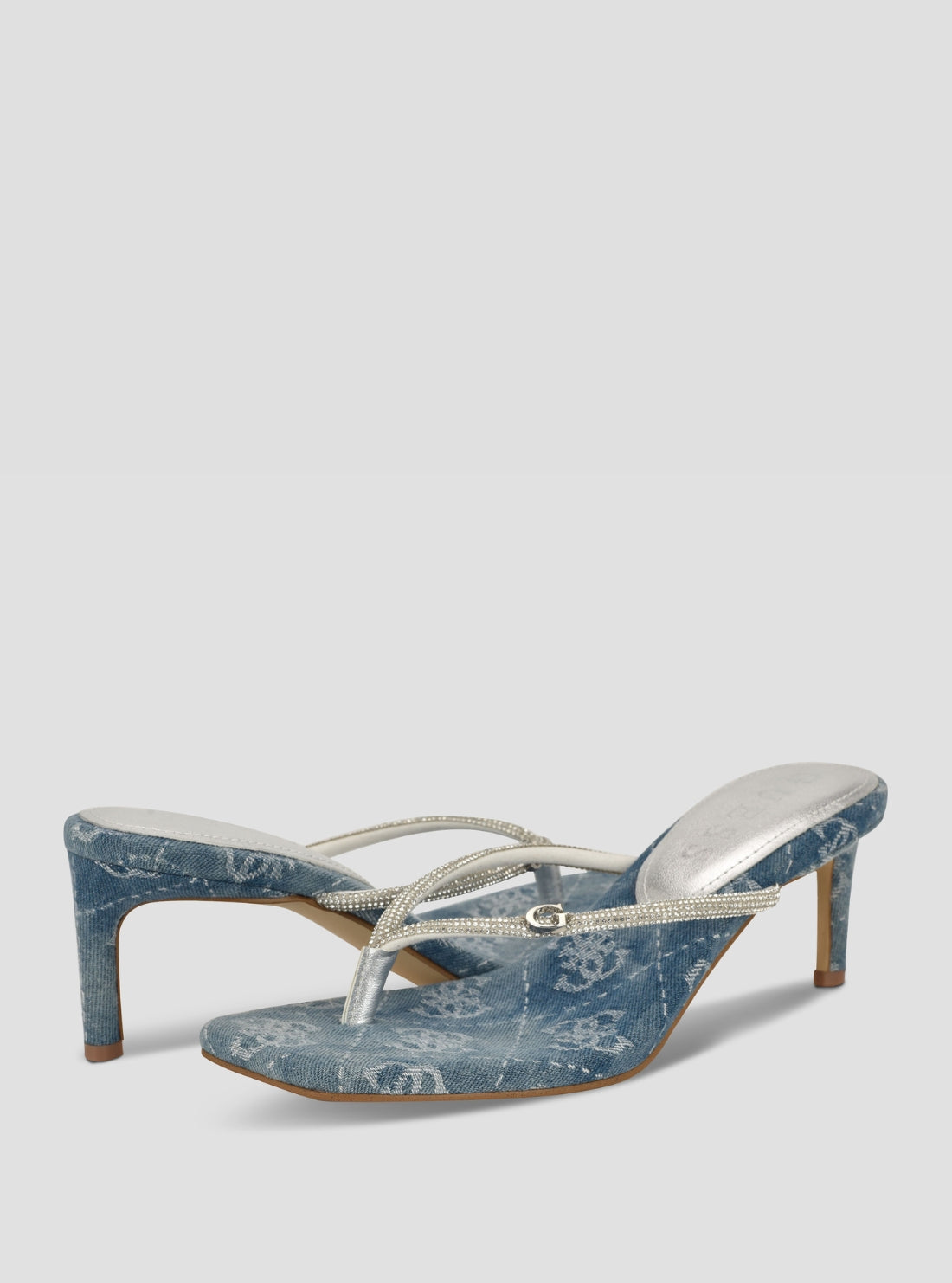 GUESS Footwear Blue Logo Mayan Heeled Sandals MAYAN Back Side View