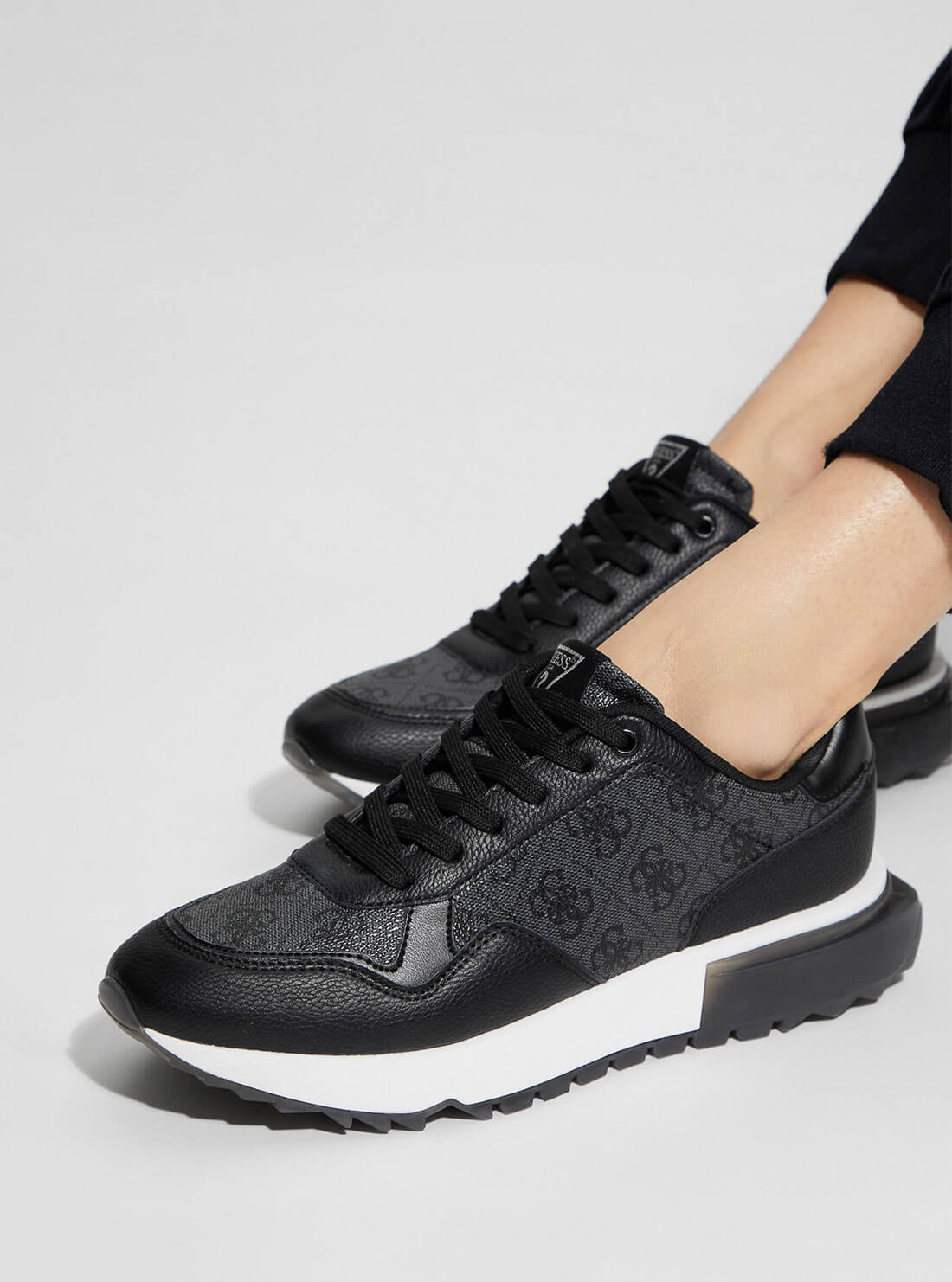 Black Melany Logo Sneakers | GUESS Women's Shoes