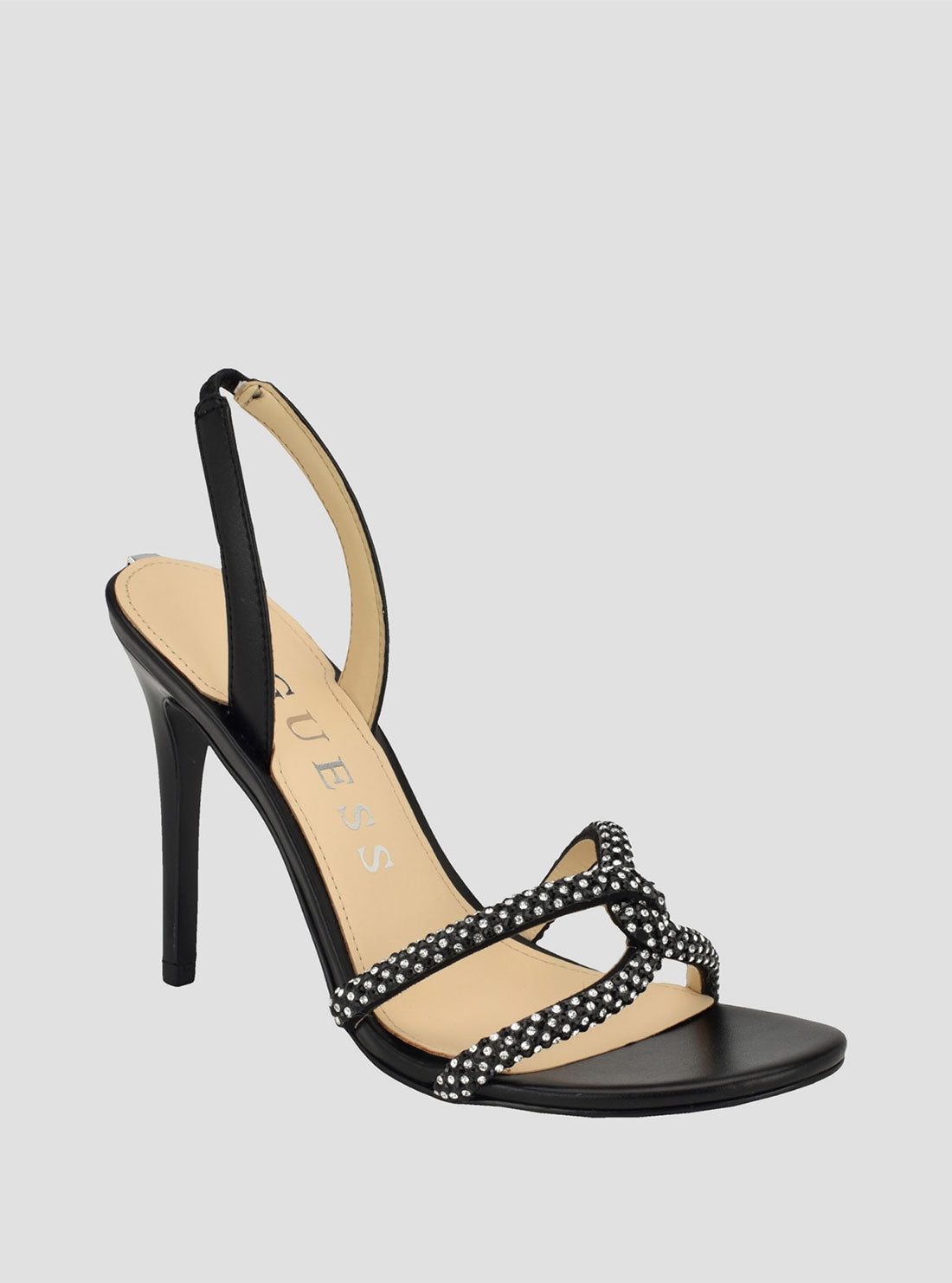 Black Meomis Strappy Stiletto Heels GUESS