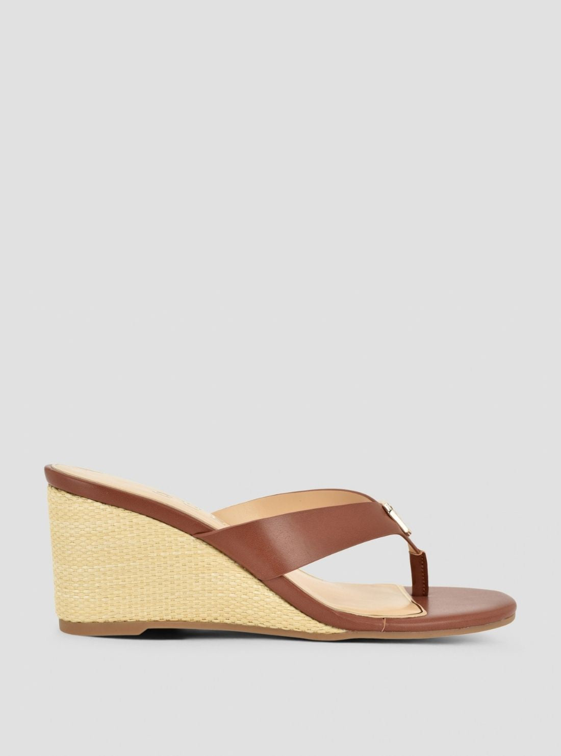 GUESS Footwear Medium Brown Milda Wedge Sandals MILDA Side View1