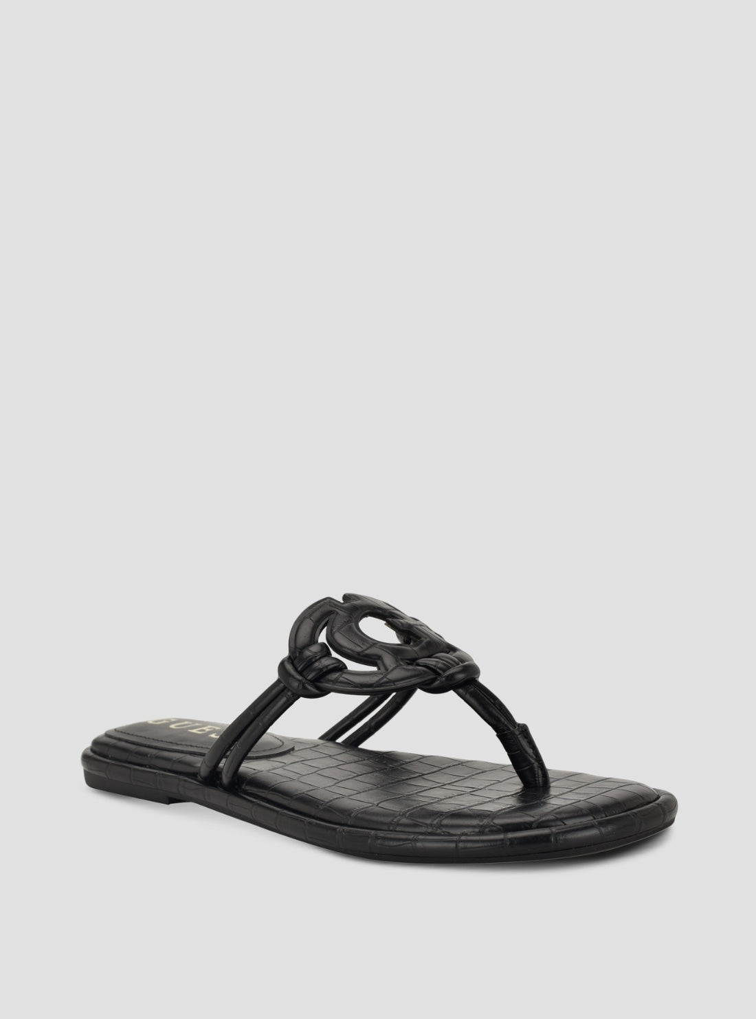 GUESS Footwear Black Saime Sandals SAIME Front View