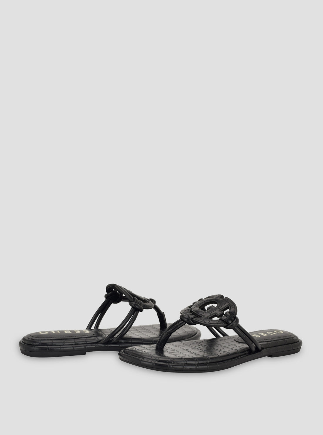 GUESS Footwear Black Saime Sandals SAIME Front Side View