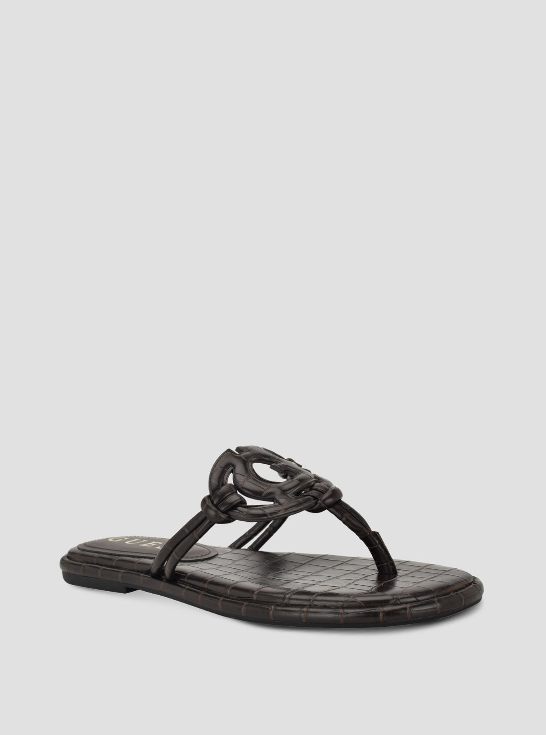 GUESS Footwear Dark Brown Saime Sandals GWSAIME Front View