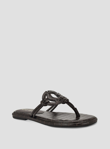GUESS Footwear Dark Brown Saime Sandals GWSAIME Front View