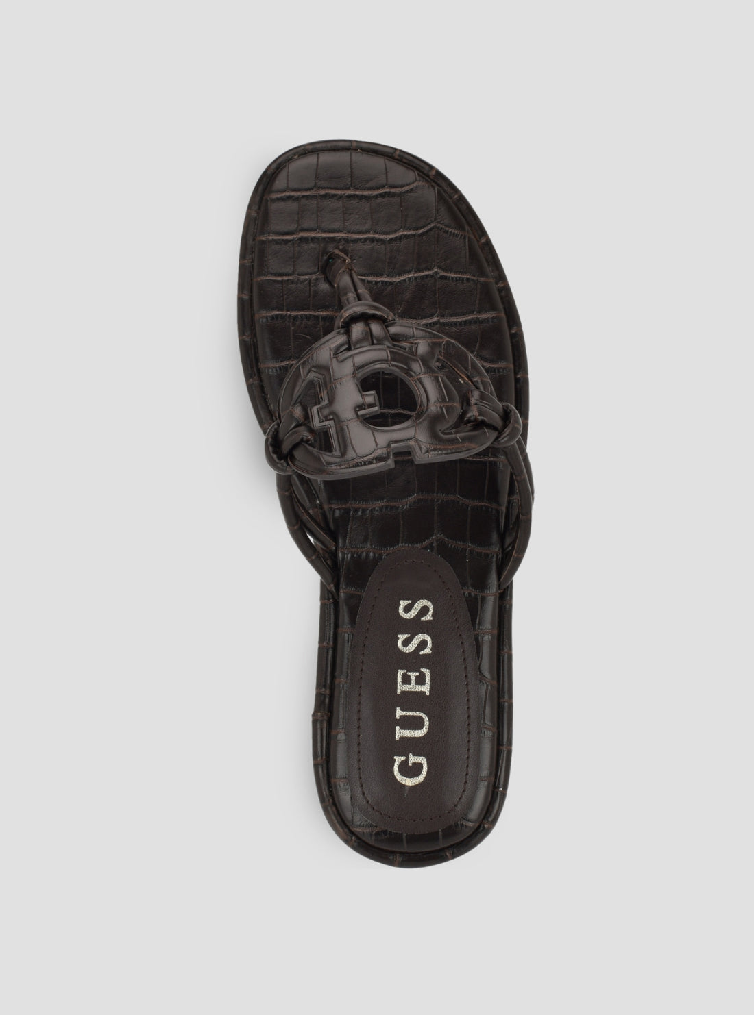 GUESS Footwear Dark Brown Saime Sandals GWSAIME Top View