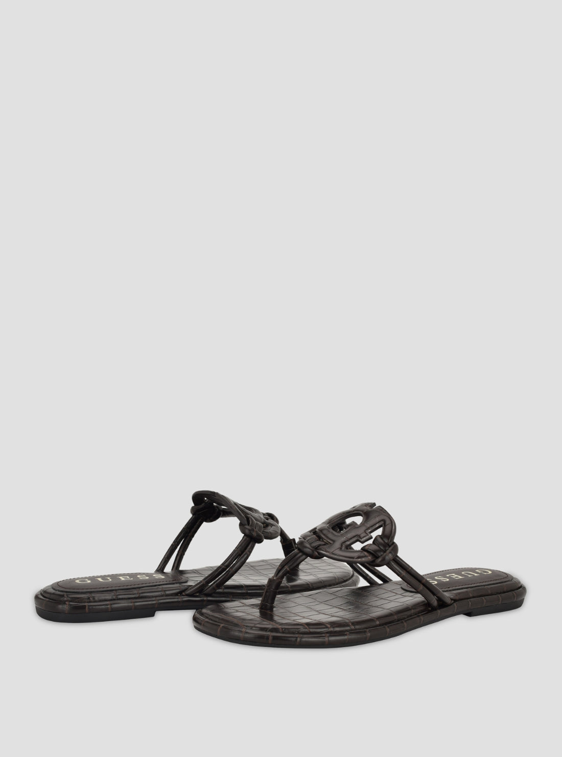 GUESS Footwear Dark Brown Saime Sandals GWSAIME Front Side View