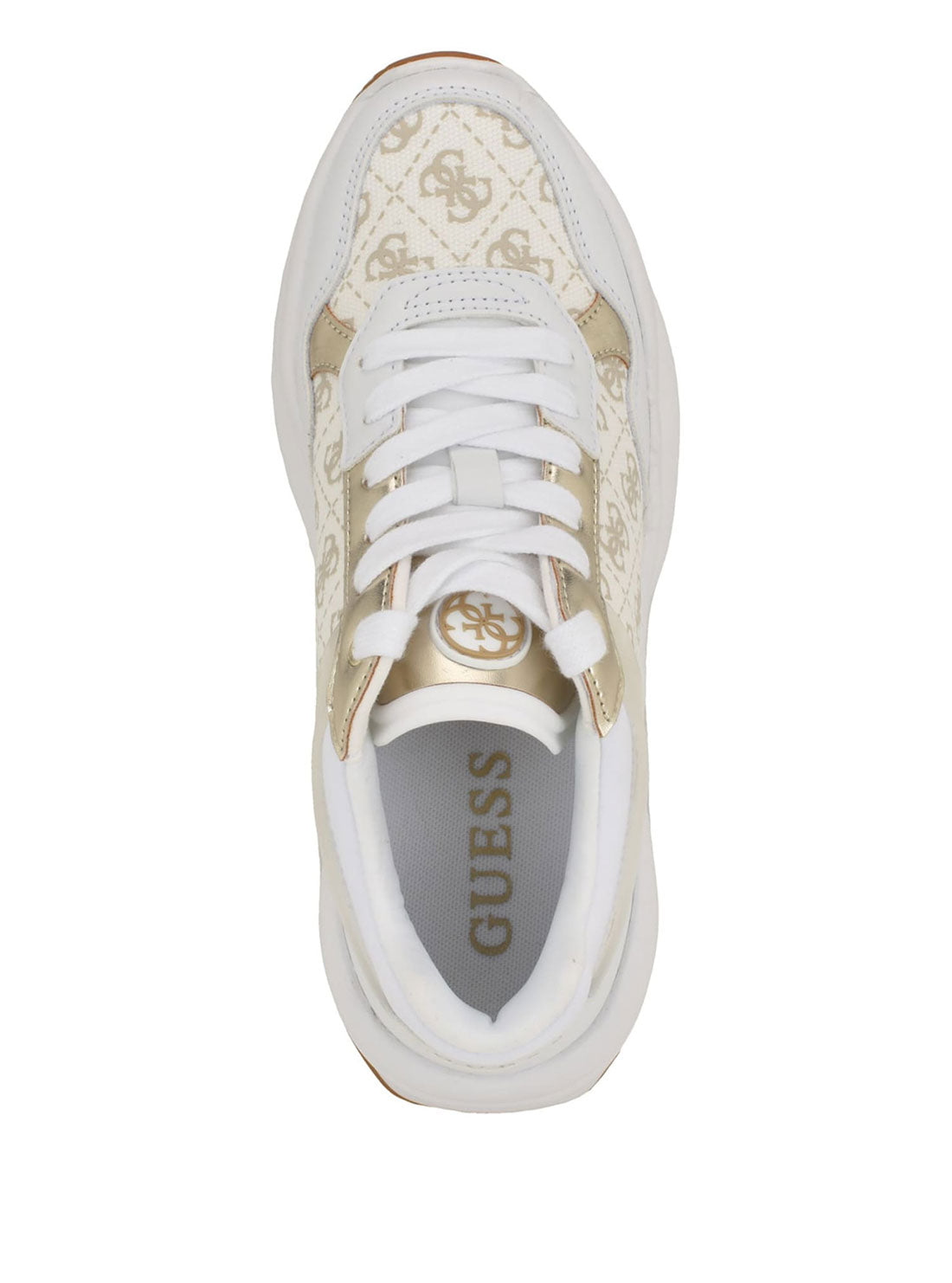 GUESS White Logo Low-Top Sneakers top view