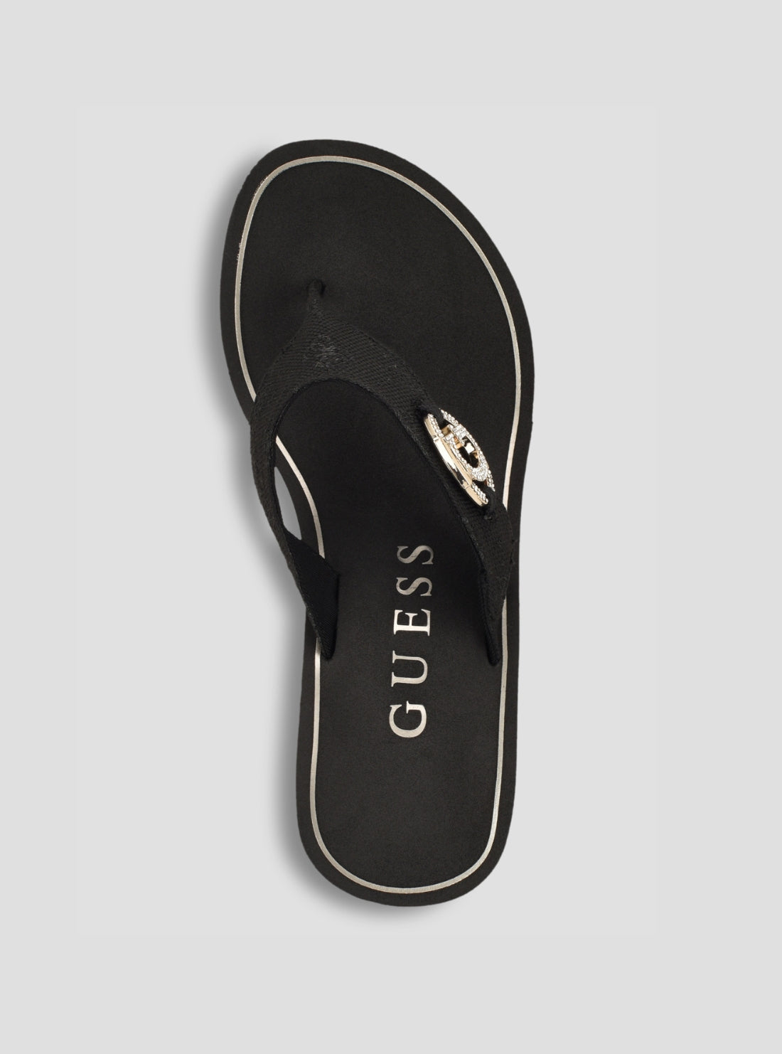 GUESS Footwear Black Shai Wedge Sandals SHAI Top View