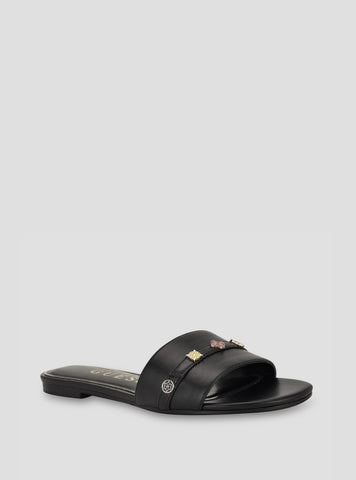 GUESS Footwear Black Tasam Flat Sandals TASAM Side View