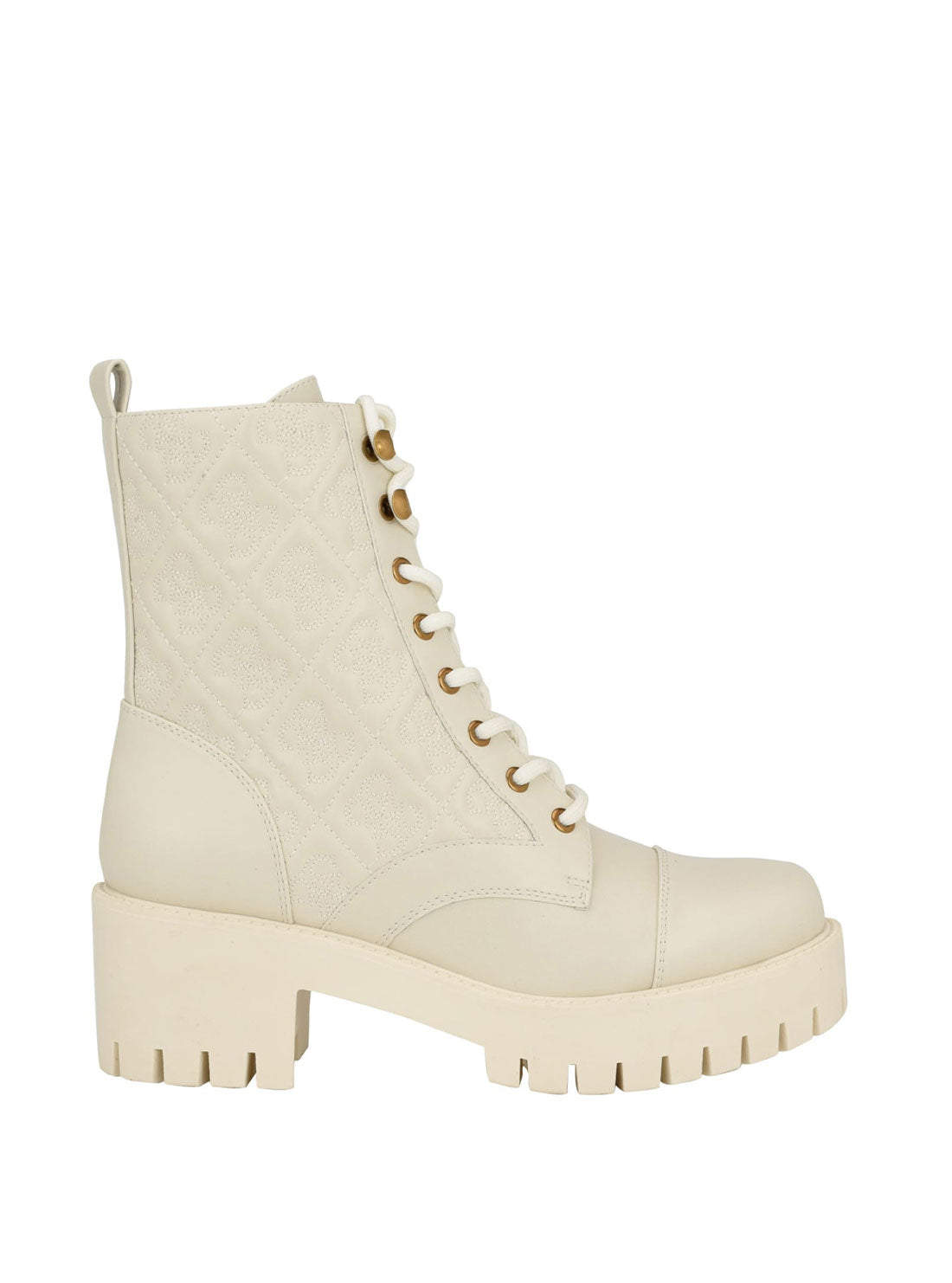 Guess white combat store boots