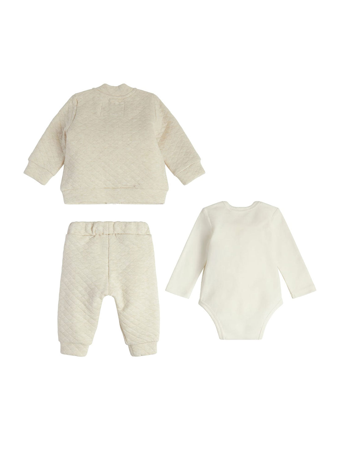 GUESS Beige Top Jacket Pant 3 Piece Set (0-12M) back view