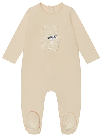 Beige Stretch Jersey Overall (0-12m)