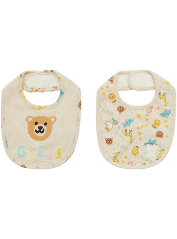 GUESS Kids Beige Bib 2 Piece Set H4YZ10KAE10 Front View