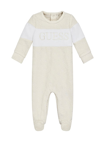 GUESS Kids Light Grey Multi Chenille Overall (0-9m) H5BW21KAVN4 Front View